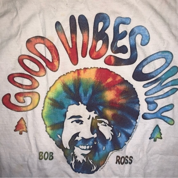 Men’s Bob Ross t shirt size large good vibes only - Picture 4 of 5